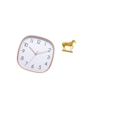 Imagem de Fenteer Relógio de Parede Digital Vintage com Design Prático E Escultura de Cavalo, Estátua de Animal em Resina para Decoração de Casa, Sala de Jantar E Escri