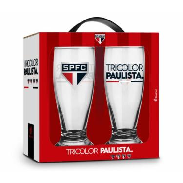 Imagem de Conjunto 2 Copos Munich São Paulo Tricolor Paulista Tulipa