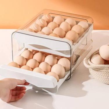 Imagem de Gaveteiro Porta Ovos Gaveteiro 2 Andares Organizador de Geladeira 32 O