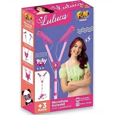 Imagem de Microfone Infantil Com Pedestal Rosa Luluca - Fun F01164