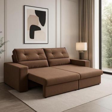 Imagem de Sofá Hera Retrátil e Reclinável 3 Lugares Suede 200cm - CIALAR MÓVEIS,