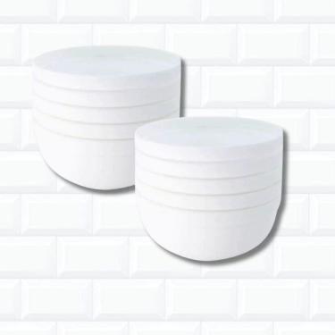 Imagem de Kit 10 Mini Bowl Tigela Plástico Branco Pote Cumbuca 340Ml