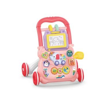 Imagem de Andador Infantil Educativo Empurrar Piano e Lousa Maxi Baby (Rosa)