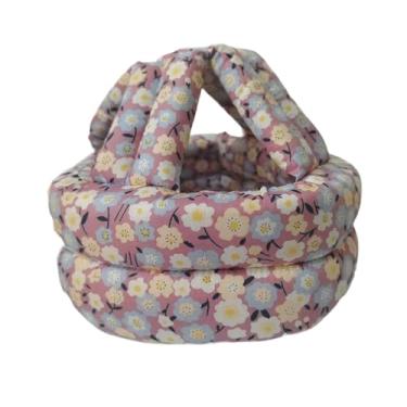 Imagem de Almencla Chapéu de proteção contra quedas, boné anti-queda ajustável e respirável, protetor de cabeça para uso diário em corredores, caminhadas e em casa, Flor Violeta