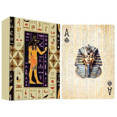 Imagem de strublfe Retro Style Poker Cards, Playing Cards, Ancient Egyptian Mythology Series Playing Cards, Double-Sided Anti Slip Pattern Design, Original Design Poker, Suitable for Collection and Gift.