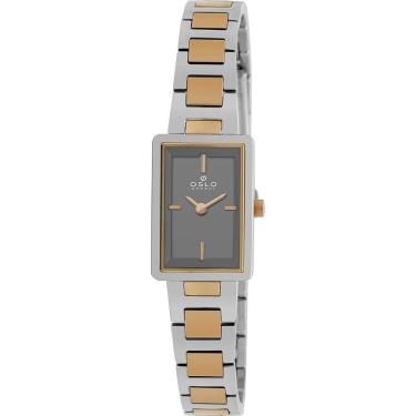Imagem de Relógio Oslo Feminino Ref: Oltsssvx0002 G1sk Slim Bicolor Retangular