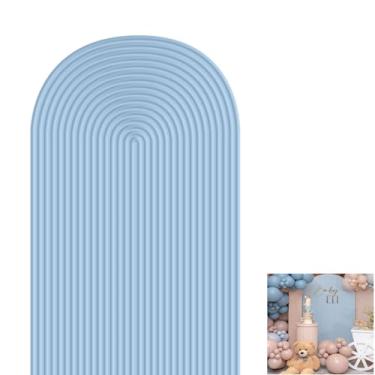 Imagem de Capas de arco de festa impressas em 2D, capa elástica para decoração de festa, moldura redonda, elastano (azul celeste 446, 2 x 1 m)