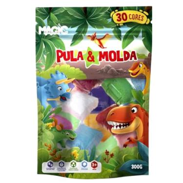 Imagem de Magic Massinha Dinossauro de EVA Pula e Molda, 30 Cores Sortidas, 300g, Material Atóxico para Crianças Acima de 3 Anos, Não Gruda