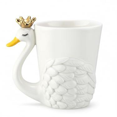 Imagem de FoldTier Caneca de café de cerâmica de ganso branco com coroa de 473 ml, lindas canecas de ganso branco, presentes para mulheres, avó, amiga, esposa, dia da mãe, grande caneca de café da manhã, feita