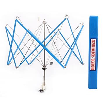 Imagem de Enrolador de fio Enrolador de bola de fio Fio Swift de aço inoxidável Estrutura de enrolamento operada manualmente Peças de metal estáveis ​​mais espessas Fácil fixação na mesa