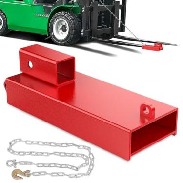 Imagem de Nilight Acessório de engate de reboque de empilhadeira serve para braçadeira de receptor de 5 cm no adaptador de reboque de garfo de palete com corrente de segurança e gancho vermelho