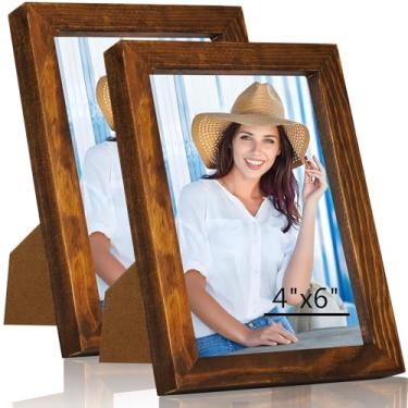 Imagem de WTAQR Porta-retrato 10 x 15 cm para pendurar na parede ou na mesa, montagem horizontal ou vertical, moldura de foto com acrílico HD para fotos, pôsteres e impressões artísticas, moldura de café leve,