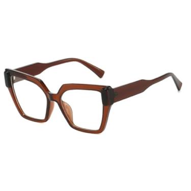 Imagem de HCPIHF Óculos de sol grandes de luxo, moda feminina, gradiente, masculino, punk, óculos de sol, uv (marrom)