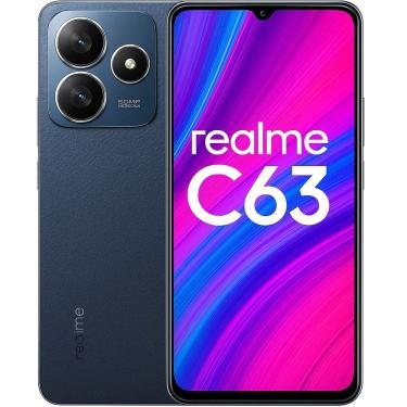 Imagem de Smartphone Celular Realme C63, 128GB, 6GB RAM, Tela 6,74, Câmera 50MP, Bateria 5000mAh, Android 14, Dual SIM, Azul