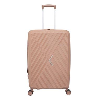 Imagem de Mala De Viagem Grande Polipropileno Expansível Yins 21206 Cadeado Tsa Rodas Duplas Giro 360 Rose Rosa G