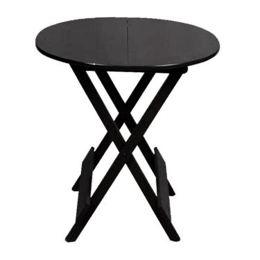Imagem de Mesa Para Pizzaria Dobravel De Madeira 60 Redonda - Preto - Preto