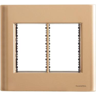 Imagem de Placa 6 Postos 4x4 Tramontina Giz Ouro Metalizado Com Suporte Tramontina