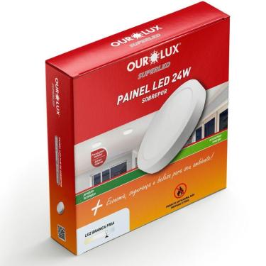 Imagem de Painel Led Super Eco Sobrepor Redondo 24 Watts Bivolt 6500k - 02911 - Ourolux