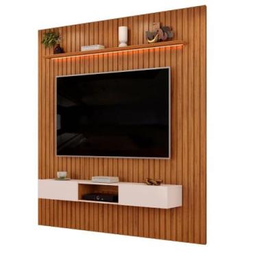 Imagem de Painel Para Tv Até 85 Polegadas 2,50m Ripado Autêntico Com Led e Nicho