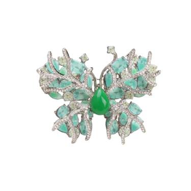 Imagem de Broche de borboleta elegante para mulheres imitação de zircônia cúbica cristal lapela broche delicado cachecóis xale vestido terno buquê acessórios requintados casamento noiva festa decoração de joias