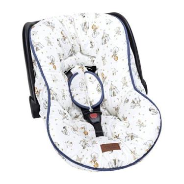Imagem de Capa De Bebê Conforto Com Protetor De Cinto Estampada 100% Algodão - 0