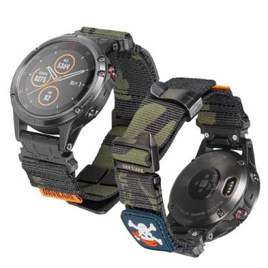 Imagem de Pulseira tática de nylon de 26 mm para relógios Garmin de 51 mm: modular com adesivos intercambiáveis e pulseira de gancho G para Fenix 7X/6X/5X Pro, Epix Pro, Instinct 2X/3, Descent MK