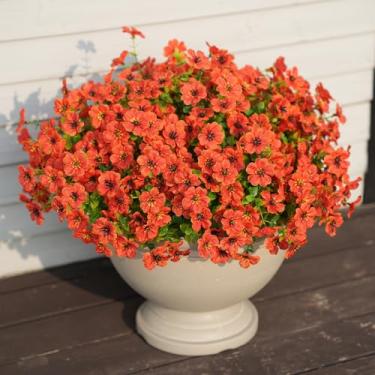 Imagem de Flores artificiais de outono para ambientes externos, interiores, realistas, flores falsas, jardim, decoração de casa, decoração de outono, margarida com folhas de eucalipto, plantas falsas, varanda e