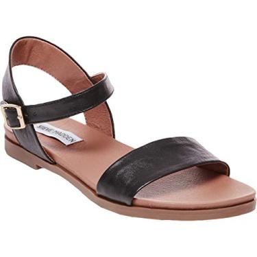Imagem de Steve Madden Sandália rasteira feminina Dina, Couro preto, 34