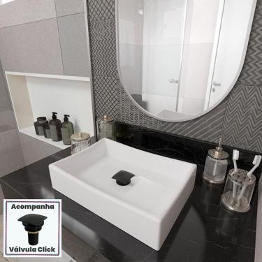 Imagem de Kit Cuba Dalla Sobrepor Com Válvula Click Black Branco Branco