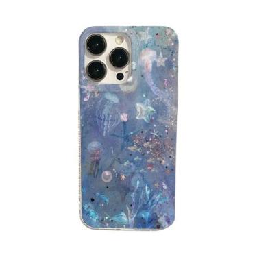 Imagem de Capa De Telefone De Plástico Duro Luxuosa Pintada Com Peixe Para iPhon