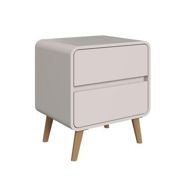 Imagem de Mesa de Cabeceira Curve 2 Gavetas Bege