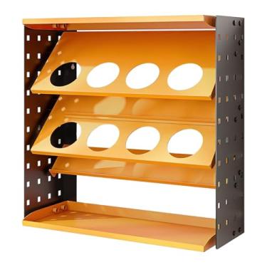 Imagem de KiBcsLic Suporte para lata de spray, organizador multiuso com 8 furos, porta-garrafas de tinta para pintura automotiva, luvas, oficina e cozinha.