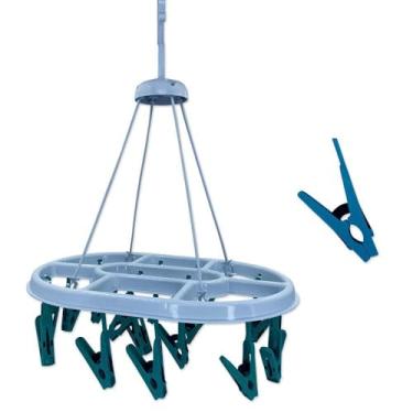 Imagem de Varal Oval para Roupas Íntimas com 16 Prendedores, Plástico Resistente, para Meias e Calcinhas