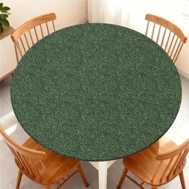 Imagem de Yesad Toalha de mesa redonda com borda elástica para mesa redonda de até 155 a 165 cm, capa de mesa impermeável para acampamento, interior, exterior, férias, verão, verde