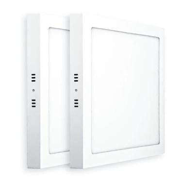 Imagem de Kit 02 Plafon Painel LED Sobrepor Quadrado 30x30cm 24W 6000K - LUXOR S