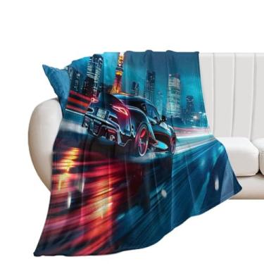 Imagem de HouLaiZhe Cobertor super macio de flanela anime super velocidade Sup JDM pista leve cobertor refrescante para sofá-cama cadeira sofá carro viagem ao ar livre leve quente 152 x 203 cm