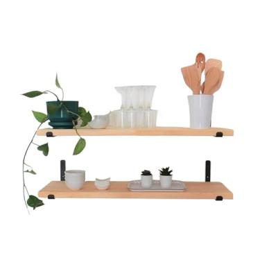 Imagem de 6 Grandes Prateleiras Industriais Com Decoração De Nichos De Ferro(KIT 4 PRATELEIRA NATURAL 60CM)