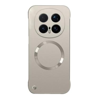 Imagem de LYJSMGZ Capa magnética para Huawei Honor Magic 8 Pro/Magic 8, capa de dissipação de calor sem bordas à prova de choque, fina, fosca, anti-impressão digital, metálica, Majic 8