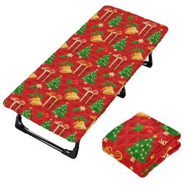 Imagem de Burbuja Lençol de berço de árvore de Natal para crianças, lençol de cochilo acolchoado portátil com faixa elástica para meninas e meninos, lavável na máquina, 63,5 x 127 cm