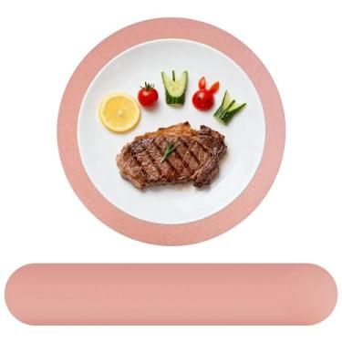 Imagem de Tomeurperf 60 peças de jogo americano de papel ouro rosa, 33 cm, jogo americano descartável, mesa redonda, tapetes decorativos para festa de aniversário, banquete de casamento - ouro rosa