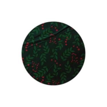 Imagem de Adesivos Natalinos Redondos 25 Unidades Com Estampa De Folhas E Frutas Vermelhas - Tamanho 85x85cm