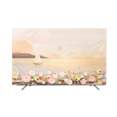 Imagem de Capa de TV de 32 a 85 polegadas Protetores de tela de TV para interior pano de cobertura contra poeira para LED LCD Flat Home Decorative Covers - Tipo 03||80 polegadas