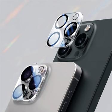 Imagem de Pacote com 6 protetores de câmera de vidro temperado para iPhone 16 Series - Cobertura total de lentes, compatível com 16/Plus/Pro/Pro Max (16pro/16promax)