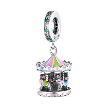 Imagem de Pingentes De Carrossel De Separação Em Cor Prata Para Confecção De Joi