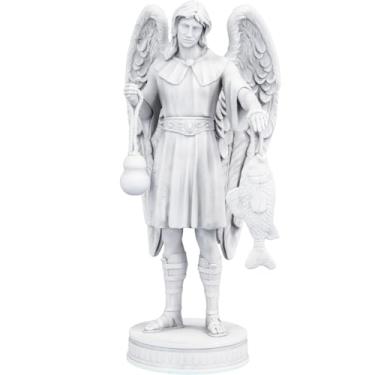 Imagem de Estátua São Rafael Arcanjo da Cura - Imagem Católica - Versão 3 (Cor Mármore)