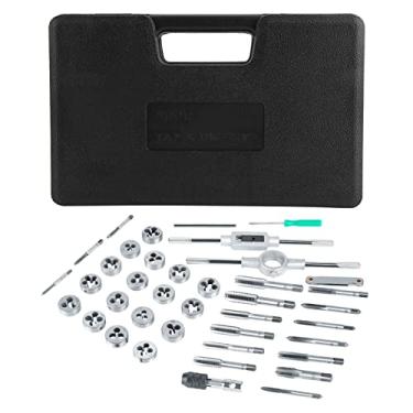 Imagem de Generic Conjunto Resistente de Torneira e Matriz de 40 Unidades para Corte de Rosca, Chaves Ajustáveis ​​e Medidor de Rosca para Veículos e Máquinas