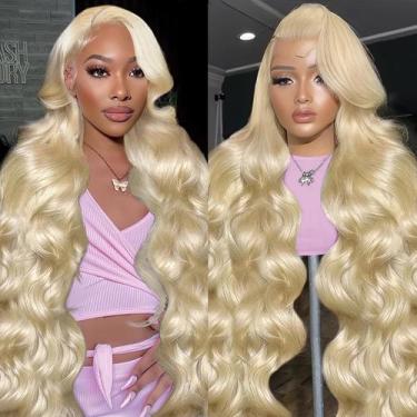 Imagem de Peruca frontal de renda Cloudeer 30 polegadas 613 Blonde Body Wave 200