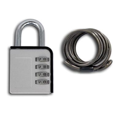 Imagem de Cadeado fino de combinação de 4 dígitos com cabo de aço