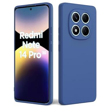 Imagem de Capa de telefone de cor sólida para Xiaomi Redmi Note 14 Pro 5G, capa antiarranhões, à prova de choque, capa protetora macia de TPU para Xiaomi Redmi Note 14 Pro 5G - Azul