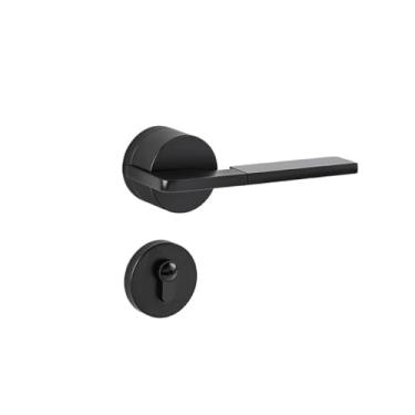 Imagem de Fechadura de porta de liga de zinco simples maçaneta de porta interna dividida fechadura magnética silenciosa (preta, atração magnética)